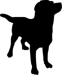 Logo d'une silhouette d'un chien